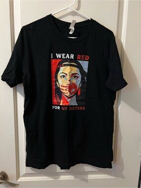 Bella Canvas Black Graphic Tee with Red Accents